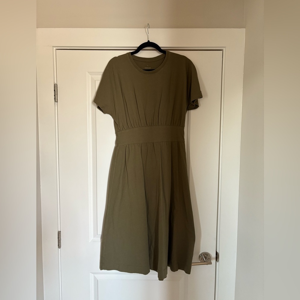 Everlane Classic Cotton Maxi Dress in Olive